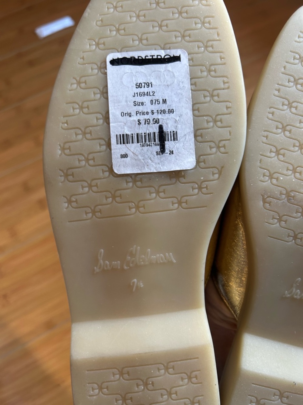 Sam Edelman Gold Metallic Slip-On Mules - Picture 4 of 5